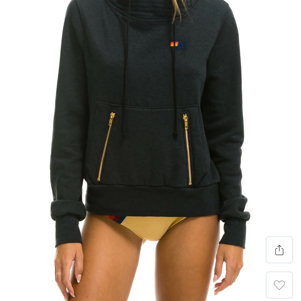 Aviator Nation Ninja Pullover Hoodie in Charcoal - Size Large